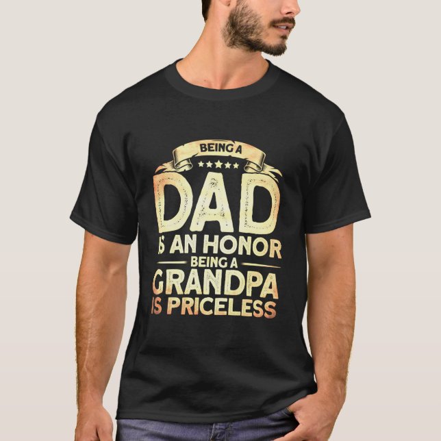 Camiseta Soon To Be Grandpa Being Grandpa To Be Being Dad I (Frente)