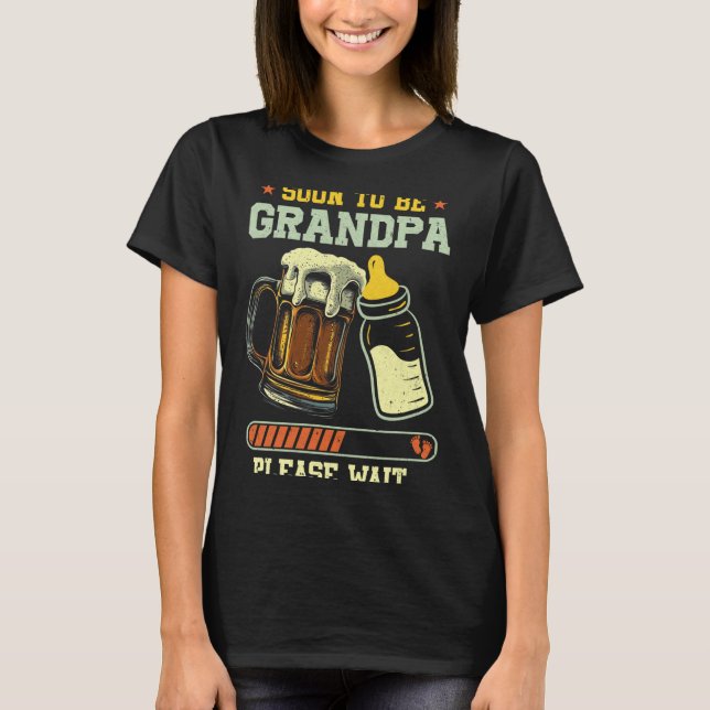 Camiseta Soon To Be Grandpa Est 2025 Pregnancy Announcement (Frente)