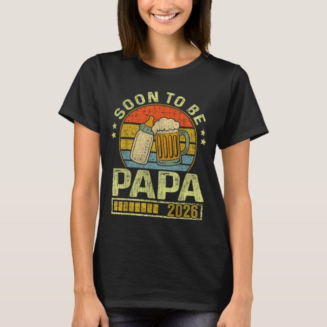 Camiseta Soon To Be Papa 2026 Expecting Baby Promoted To Fa (Frente)