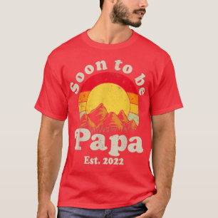Camiseta Soon To Be Papa Est 2022 Men Retro First Time Dad 