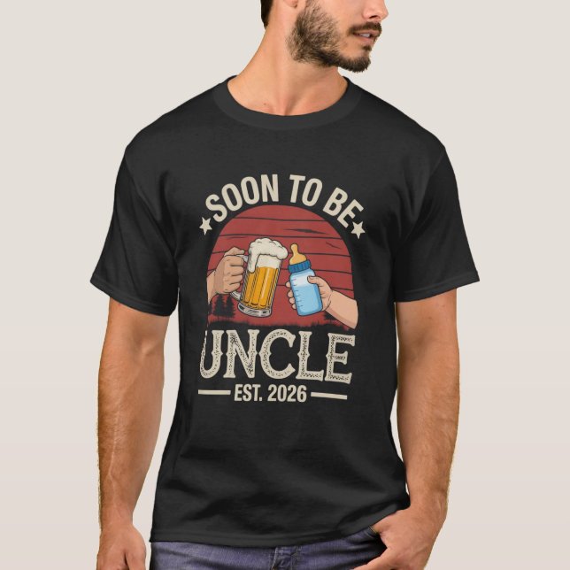 Camiseta Soon To Be Uncle 2026 Retro Pregnancy Announcement (Frente)