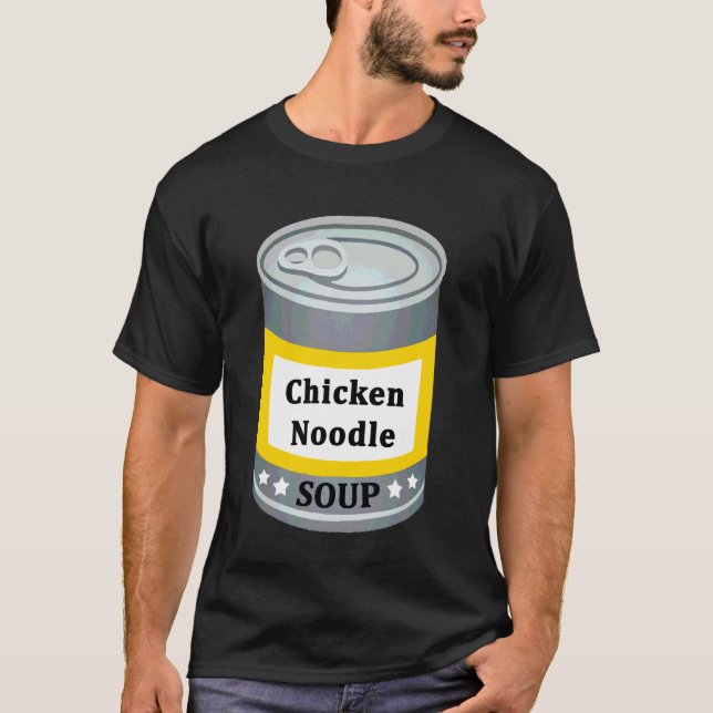 Camiseta Sopa Enlatada de Macarrão com Frango Diversão Fant (Frente)