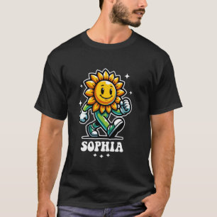 Camiseta Sophia Cute Sunflower Design para Meninas Nome Sop