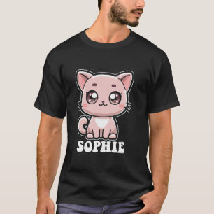Camiseta Sophie Cute Cat Kitten Design para o nome das rapa