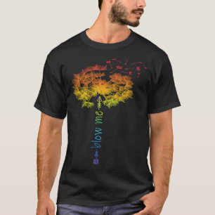 Camiseta Soprar-me Dandelion Apenas Tatuagem Seta Respire R