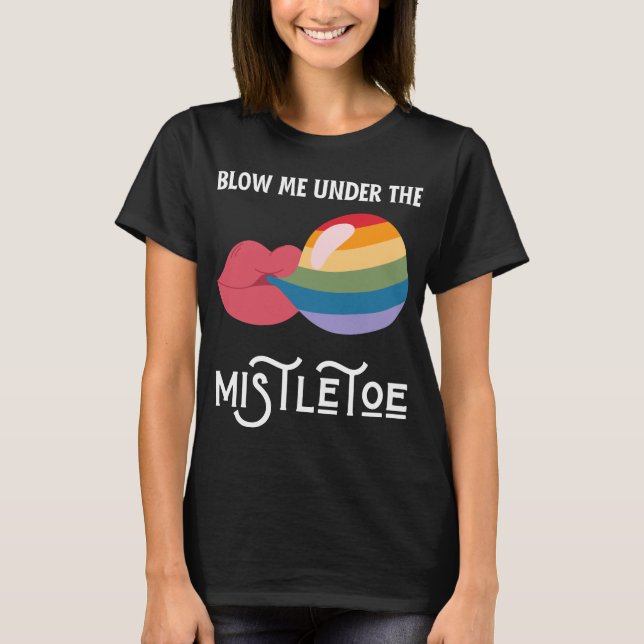 Camiseta Sopre-Me Sob O Orgulho Mistural Do Rainbow Xmas (Frente)