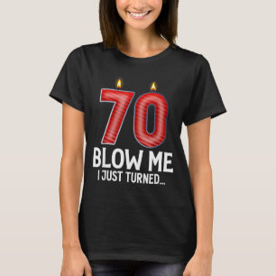 Camiseta Sopro em mim eu fiz 70 anos de idade divertido ani