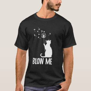 Camiseta Sopro Eu Dente-de-leão Gato Divertido Ambíguo Humo