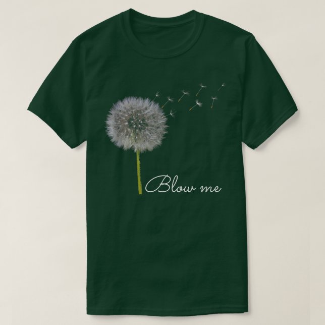Camiseta Sopro-me Dandelion Engraçado (Frente do Design)