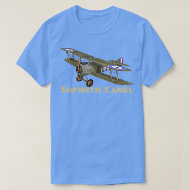 Camiseta Sopwith Camel WW1 Fighter Plane British Biplane Ai (Frente do Design)