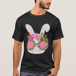 Camiseta Soquete de Impressão de Páscoa de Leopart de Face