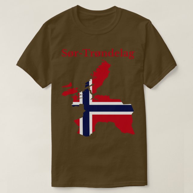 Camiseta Sor Trondelag County Map da Noruega (Frente do Design)