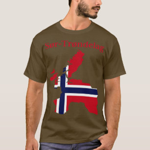 Camiseta Sor Trondelag County Map da Noruega