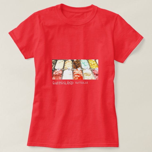 Camiseta Sorbet Queensland Austrália viagem Souvenir (Frente do Design)