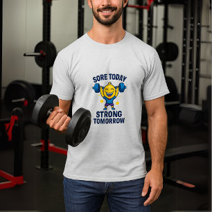 Camiseta Sore Hoje Forte Amanhã Engraçado Motivo De Workout