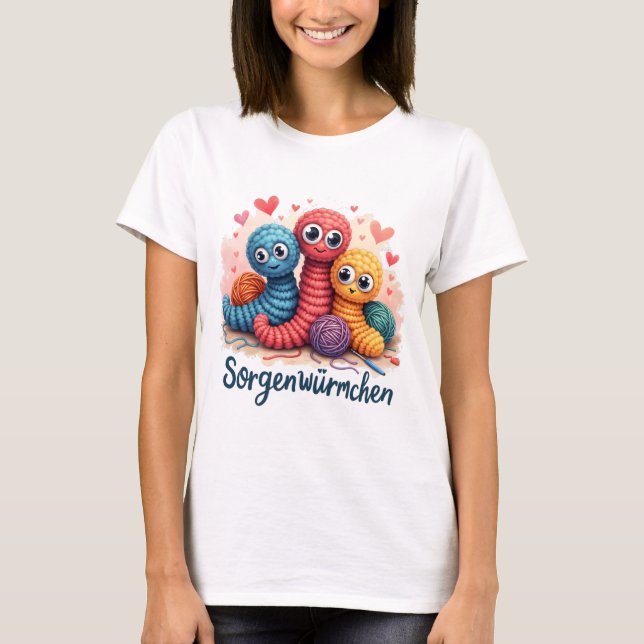 Camiseta Sorgenwürmchen - worms preocupantes (Frente)