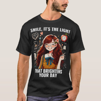 Camiseta Sorria Bright Engraçado Professor de Matemática de