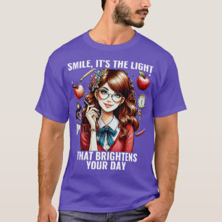 Camiseta Sorria Brilhante Professor de Matemática Engraçado