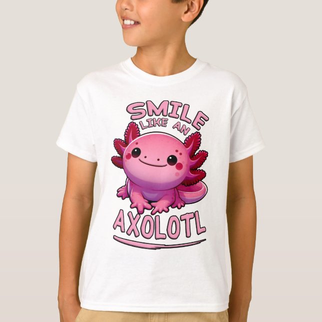 Camiseta Sorria Como um Axolotl Kids (Frente)
