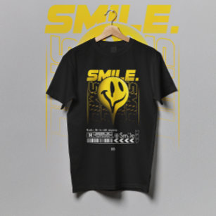Camiseta Sorria, emoji streetwear feliz