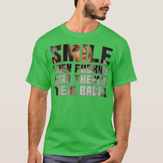 Camiseta Sorria, então esfaqueie-os nas costas