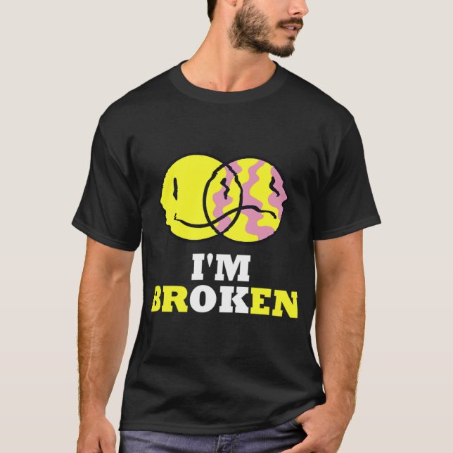 Camiseta Sorria, estou quebrada, doença invisível, estou be (Frente)