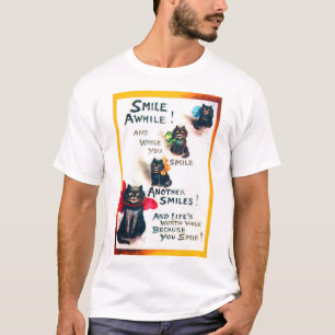 Camiseta Sorria, Gato Negro, Louis Wain