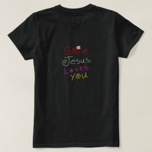 Camiseta ‘Sorria Jesus Te Ama’ Citação Cristã