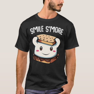 Camiseta Sorria Mais Cute Smores Acampamento Fogueira Marsh