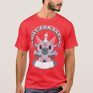 Camiseta Sorria para Satanás - Cute Kawaii Goat Baph