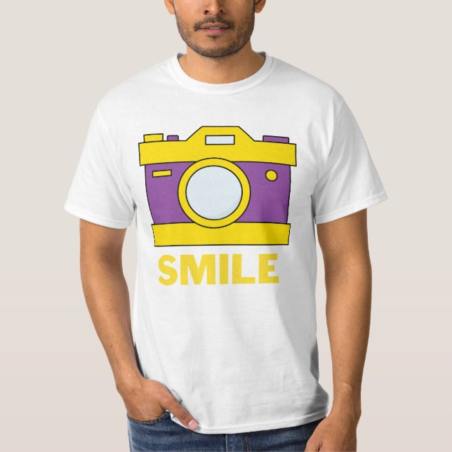 Camiseta sorria para uma foto grátis (Frente)
