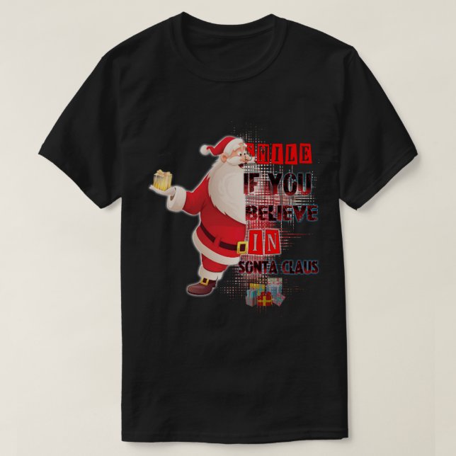 Camiseta sorria se acredita em santa claus (Frente do Design)