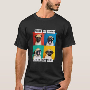 Camiseta Sorria Será Feliz A Vida É Muito Curta