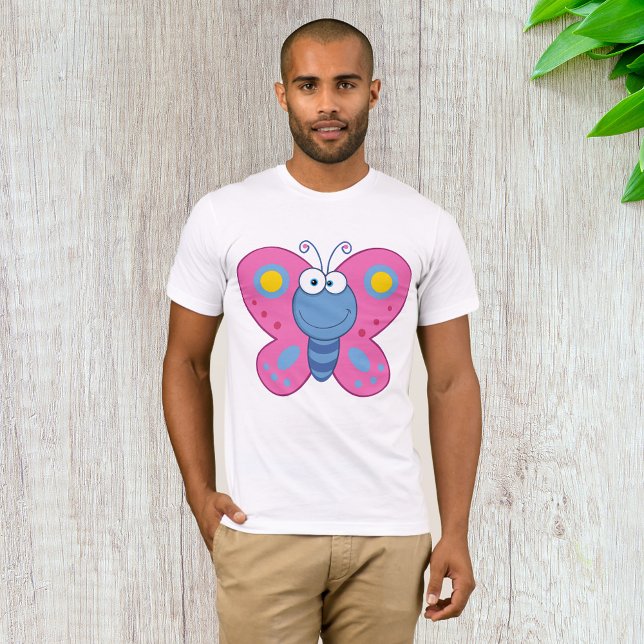 Camiseta Sorrindo Borboleta Rosa Mama T-Shirt (Criador carregado)