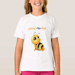 Camiseta Sorrindo Chá de fraldas De Abelhas Irmã Para Ser C