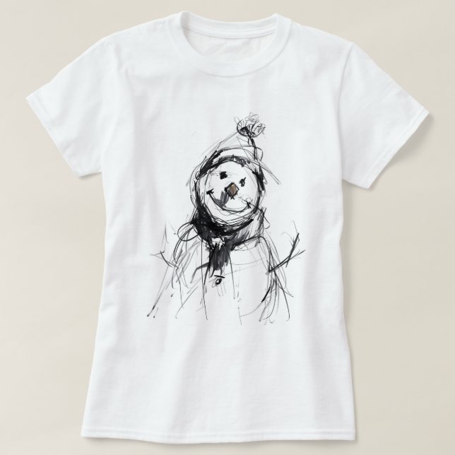 Camiseta Sorrindo Feliz Snowman (Frente do Design)