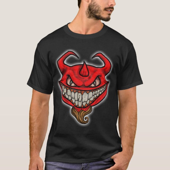Camiseta Sorrir forçadamente diabólico (Frente)