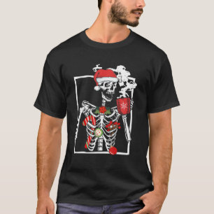 Camiseta Sorriso Bebendo Skeleton Café Latte Chris