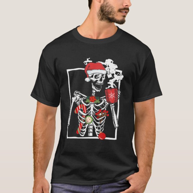 Camiseta Sorriso Bebendo Skeleton Café Latte Chris (Frente)