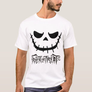 Camiseta Sorriso Costurado Assustador Truque ou Tratamento