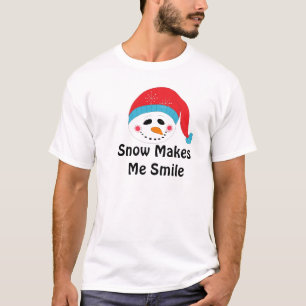 Camiseta Sorriso de Boneco de Neve no Inverno Alegre