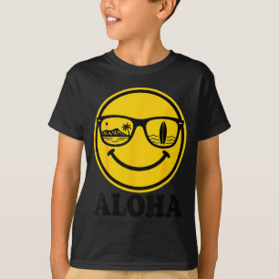 Camiseta sorriso de óculos de sol de surf aloha reflexo de