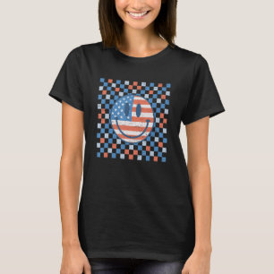 Camiseta Sorriso de padrão verificado retrorreflector face