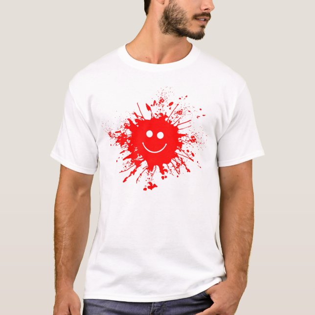 Camiseta Sorriso de Pintor Vermelho Mês de Humor Nacional (Frente)