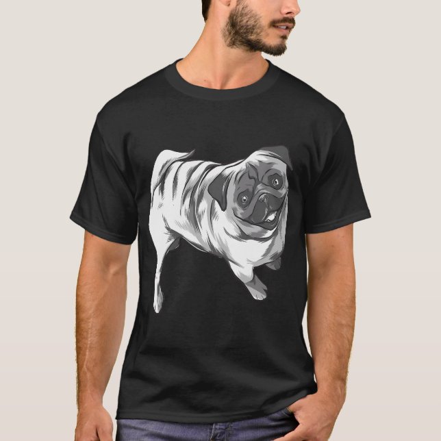 Camiseta sorriso de pug (Frente)