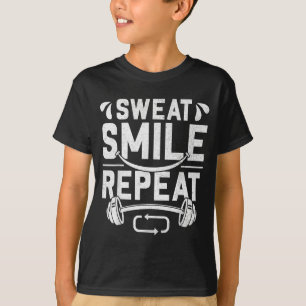 Camiseta Sorriso de suor Repita Motivação Fitness