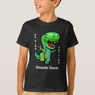 Camiseta Sorriso Dinossauro Verde Seja gentil