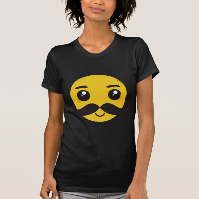 Camiseta Sorriso do bigode de Kawaii (Frente)
