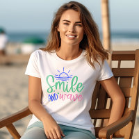 Sorriso e onda de vibrações positivas Camiseta-T f