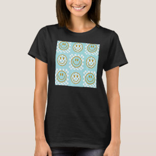 Camiseta Sorriso Frente Feliz Sorriso Turquesa de Teal Cuta